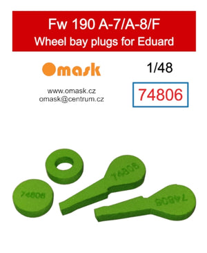 Omask 74806 Bouchons de puits de train d&amp;#39;atterrissage pour Fw 190 A-7/A-8/F (pour Eduard) 1/48