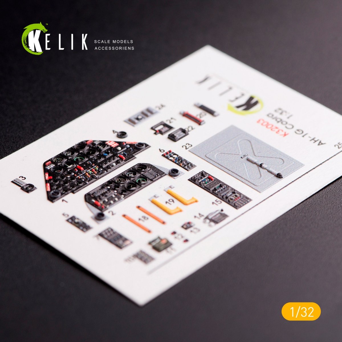 KELIK K32003 AH-1G COBRA INTERIOR 3D DECALS FOR ICM KIT 1/32 – immagine 5