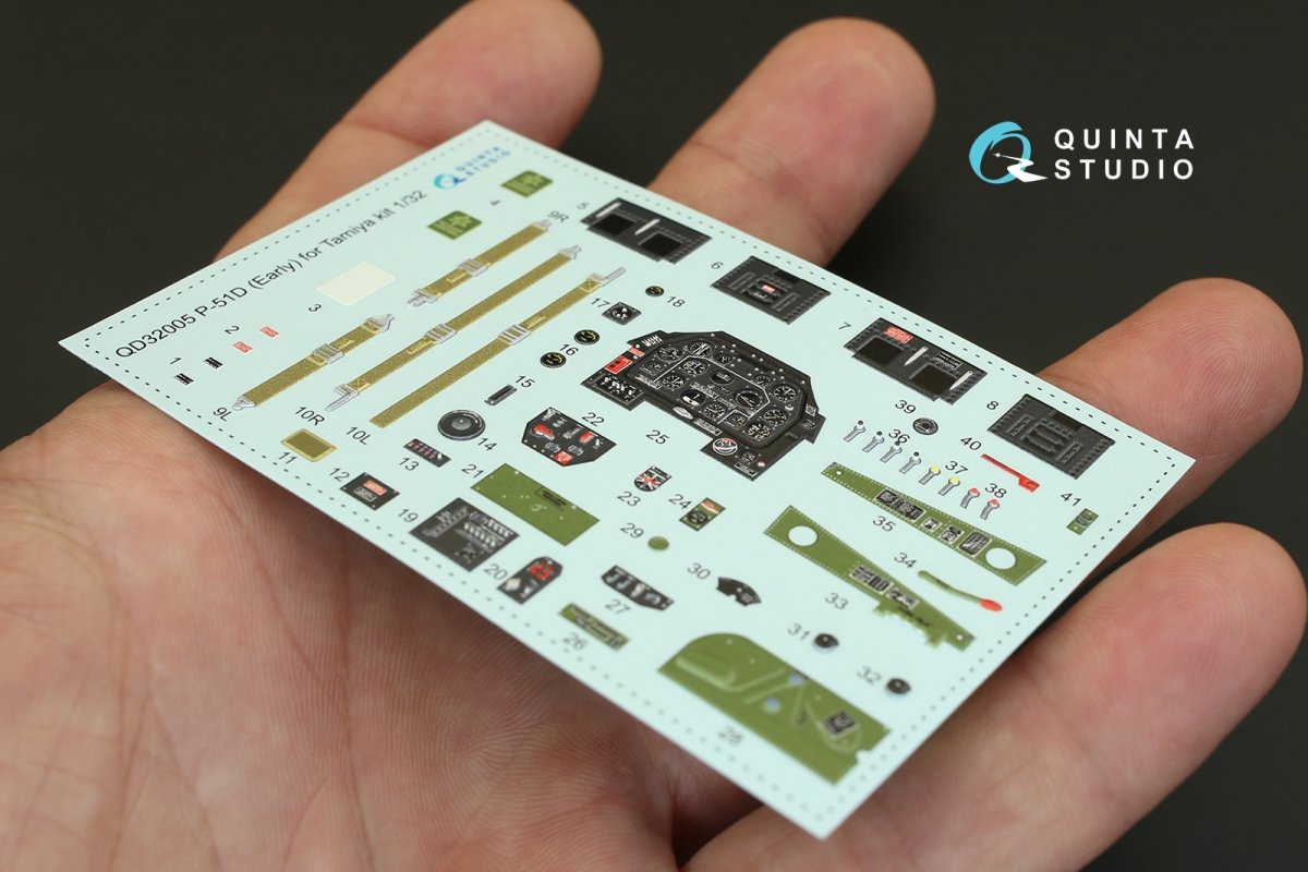 Quinta Studio QD32005 P-51D (Early) 3D-Printed &amp;amp; coloured Interior on decal paper (for Tamiya kit) 1/32 – imagen 4