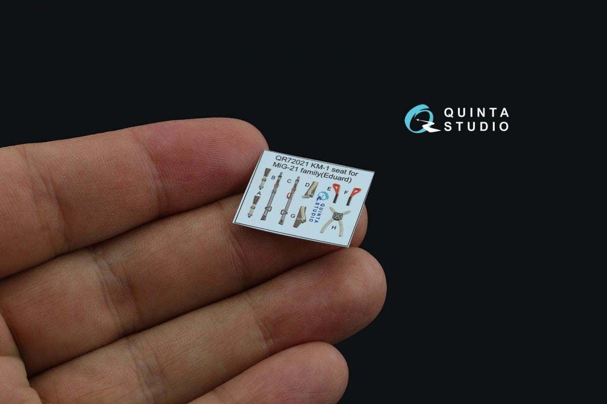 Quinta Studio QD72109 MiG-21PFM Gray panels 3D-Printed &amp;amp; coloured Interior on decal paper (Eduard) 1/72 – immagine 7