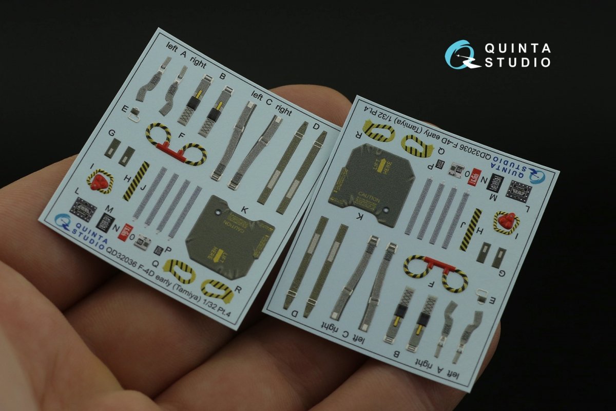 Quinta Studio QD32036 F-4D 3D-Printed &amp;amp; colored Interior on decal paper (Tamiya) 1/32 – image 8