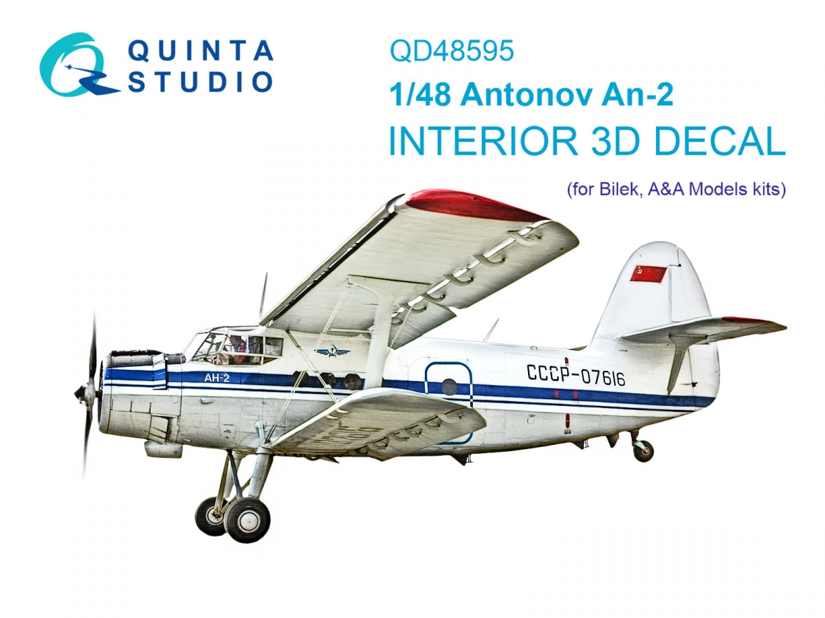 Quinta Studio QD48595 Antonov An-2 Colt 3D-Printed & coloured Interior on decal paper (Bilek) 1/48