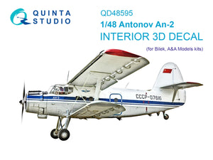Quinta Studio QD48595 Antonov An-2 Colt 3D-Printed &amp;amp; coloured Interior on decal paper (Bilek) 1/48