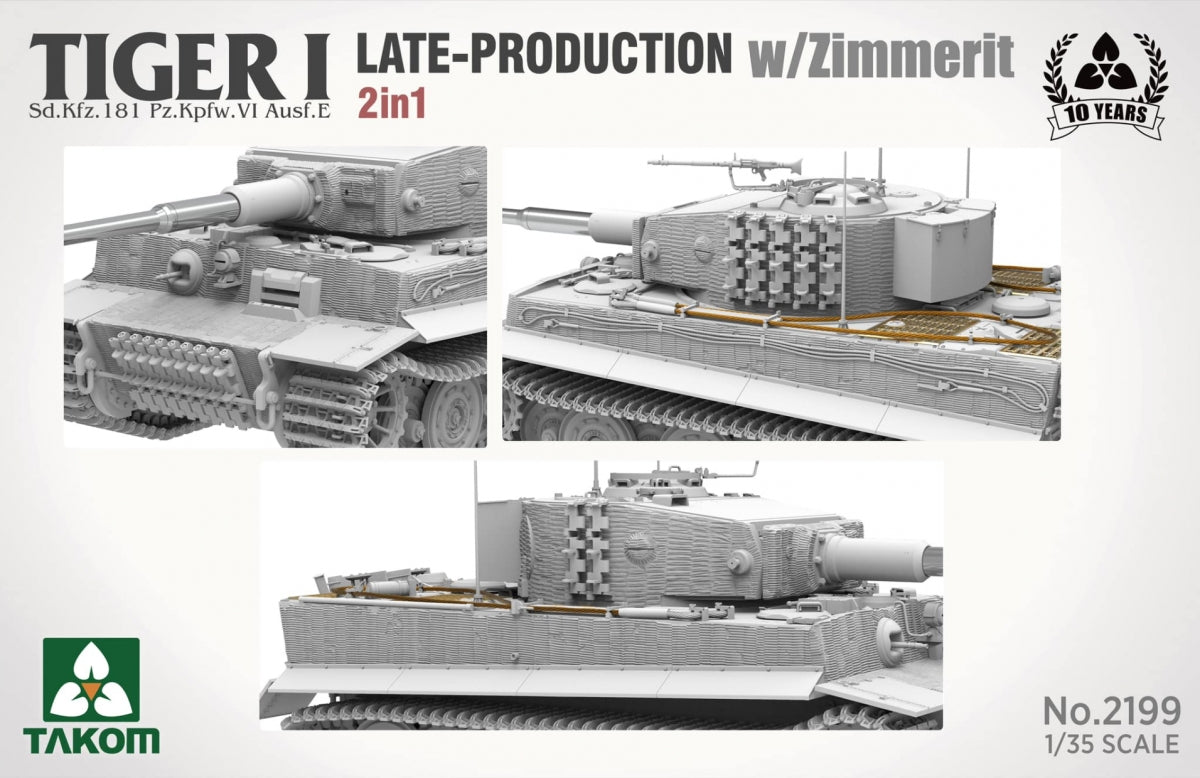 Takom 2199 Tiger I Production tardive avec zimmerit Sd.Kfz. 181 Pz.Kpfw. VIAusf. E (commande tardive/tardive) 1/35 – image 4