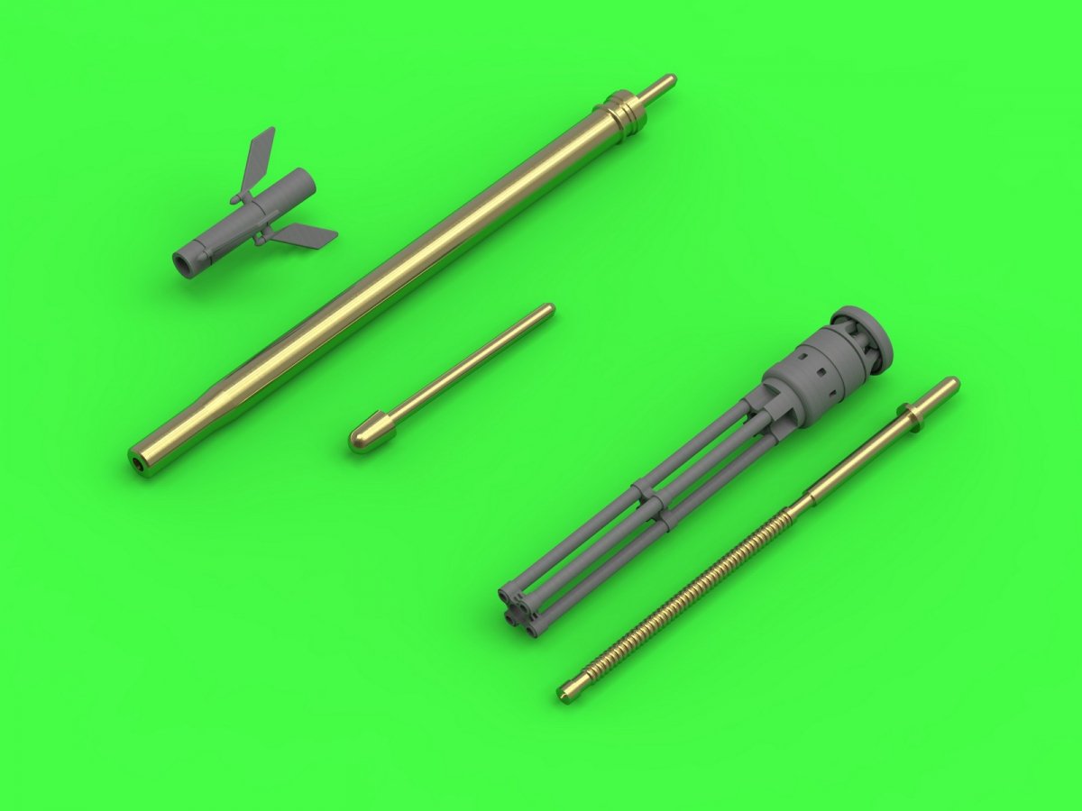 Master AM-48-126 Mi-24 (Hind D/E) - JakB-12.7 machine gun barrel and DUAS probe (metal and resin parts) 1/48 – Bild 2