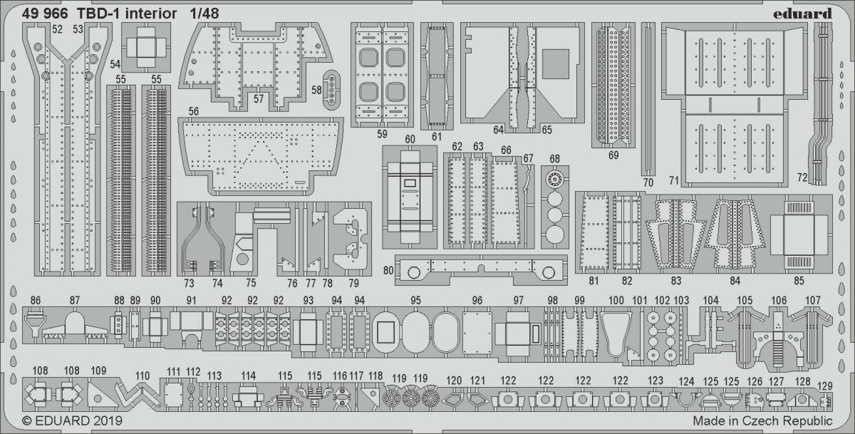 Eduard 49966 TBD-1 interior 1/48 GREAT WALL HOBBY – immagine 2