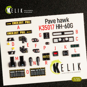 KELIK K35017 HH-60G PAVE HAWK DÉCALCOMANIES 3D INTÉRIEURES POUR MAQUETTE KITTY HAWK 1/35  – image 2