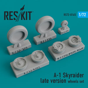 RESKIT RS72-0165 A-1 &amp;quot;SKYRAIDER&amp;quot; (LATE VERSION) WHEELS SET 1/72