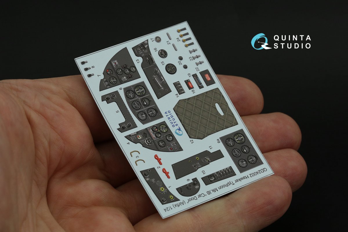 Quinta Studio QD24002 Hawker Typhoon (Car Door) 3D-Printed &amp;amp; coloured Interior on decal paper (Airfix) 1/24 – zdjęcie 9
