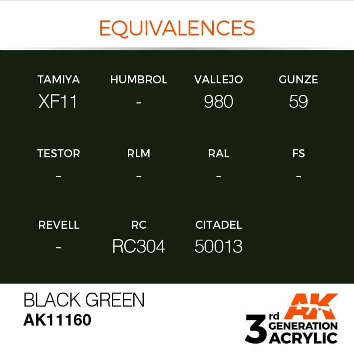 AK Interactive AK11160 BLACK GREEN – STANDARD 17ml – Bild 2