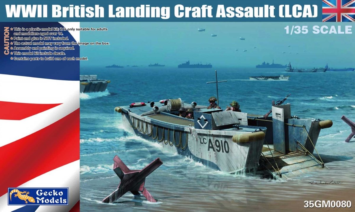 Maquette Gecko Models 35GM0080 Péniche de débarquement britannique (LCA) de la Seconde Guerre mondiale, échelle 1/35