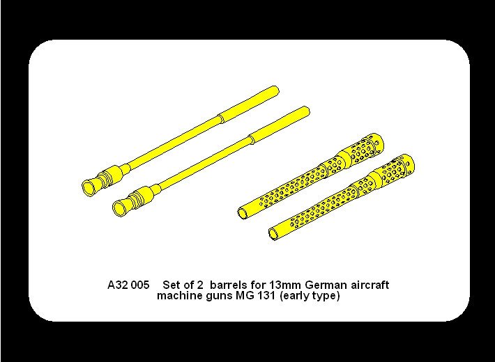 Aber A32005 Set of 2 barrels for German 13mm aircraft machine guns MG 131 (early type) 1/32 – immagine 7