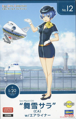 Hasegawa SP465 Egg Girls Collection 12 Sara Mayuki (CA) avec avion de ligne 1/20
