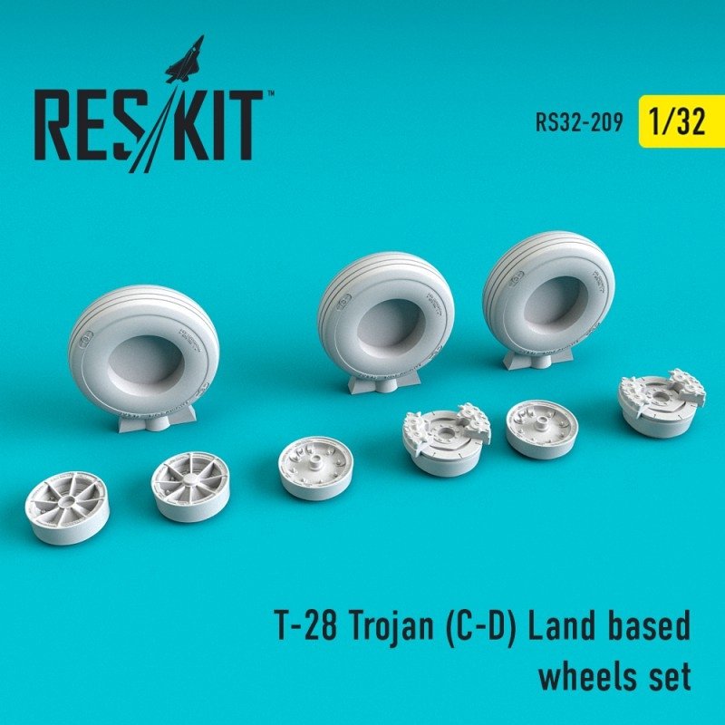 RESKIT RS32-0209 T-28 Trojan (CD) Land based wheels set 1/32