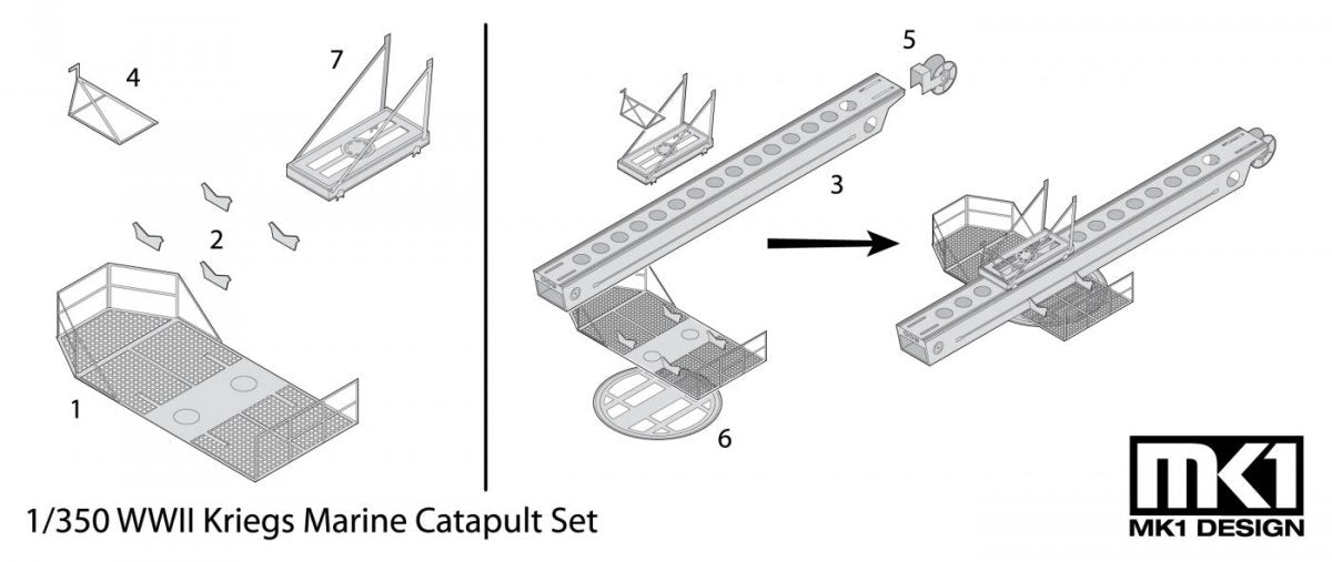 MK1 Design MS-35018 German Cataputlt Set 1/350 – imagen 2