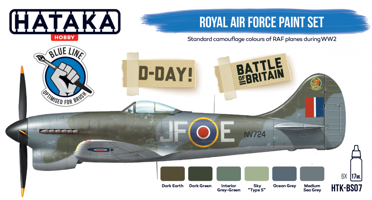 Hataka HTK-BS07 BLUE LINE – Royal Air Force paint set 6x17ml – immagine 2