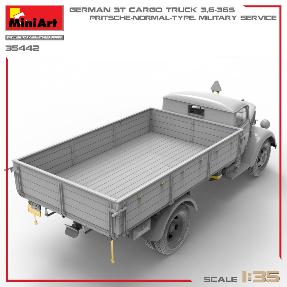 Miniart 35442 GERMAN 3T CARGO TRUCK 3,6-36S. PRITSCHE-NORMAL-TYPE. MILITARY SERVICE 1/35 – immagine 5