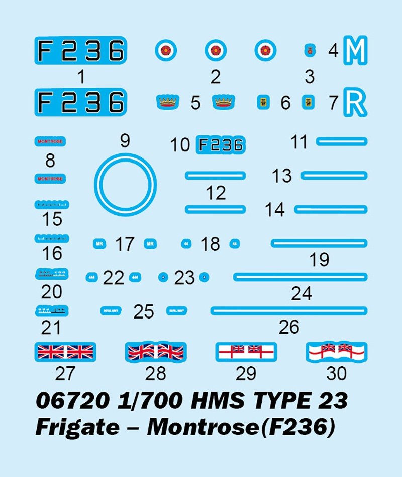 Trumpeter 06720 HMS TYPE 23 Frigate – Montrose (F236) 1/700 – immagine 4