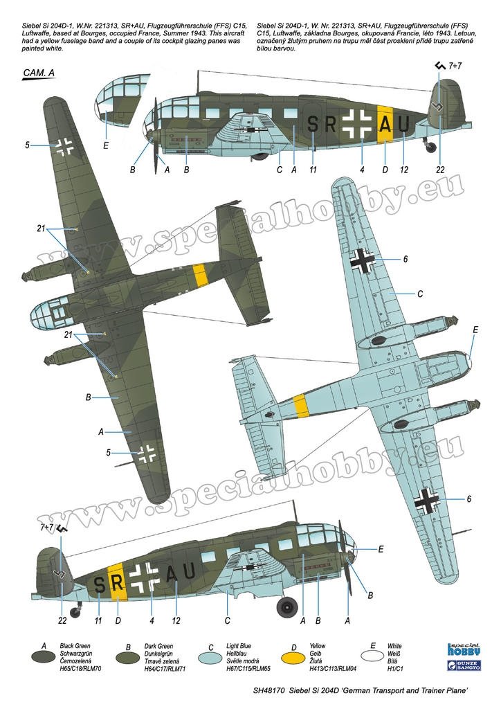 Special Hobby 48170 Siebel Si 204D &amp;#39;German Transport and Trainer Plane&amp;#39; 1/48 – immagine 3