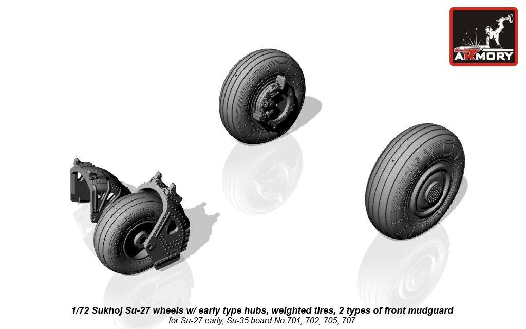 Armory Models AW72032b Sukhoj Su-27 Flanker wheels 1/72 – Bild 2