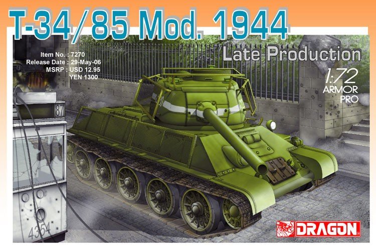 Dragon 7270 T-34/85 ,mod.1944 late 1/72
