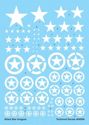 Techmod 48409 - Allied Star Insignia White 1/48
