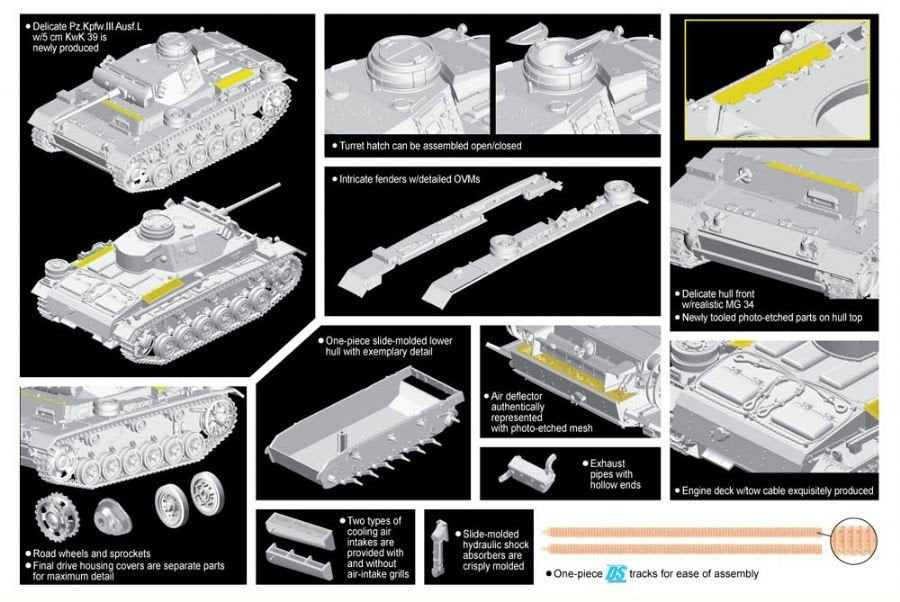 Dragon 7385 Pz.Kpfw.III Ausf.L Late Production 1/72 – immagine 2
