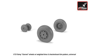 Armory Models AW72413 Fairey Gannet late type wheels w/ weighted tires of checkerboard tire pattern 1/72 – immagine 3