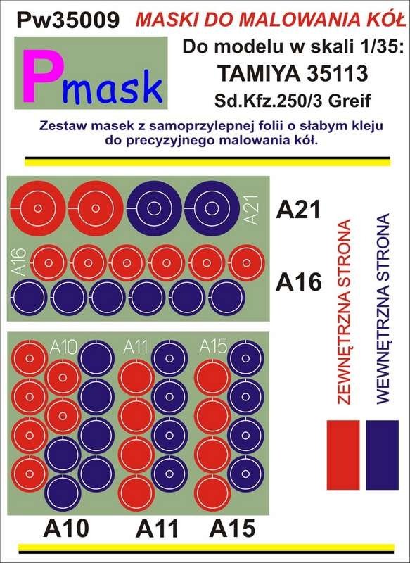P-Mask PW35009 SD.KFZ.250/3 GREIF TAMIYA 35113 1/35
