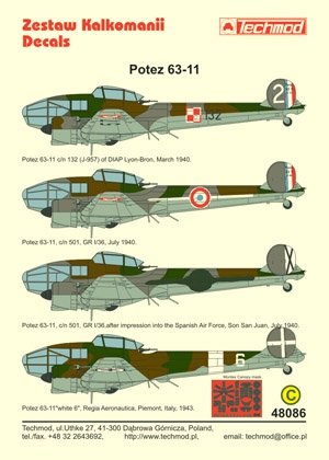 Techmod 48086 - Potez 63-11 1/48 – image 2