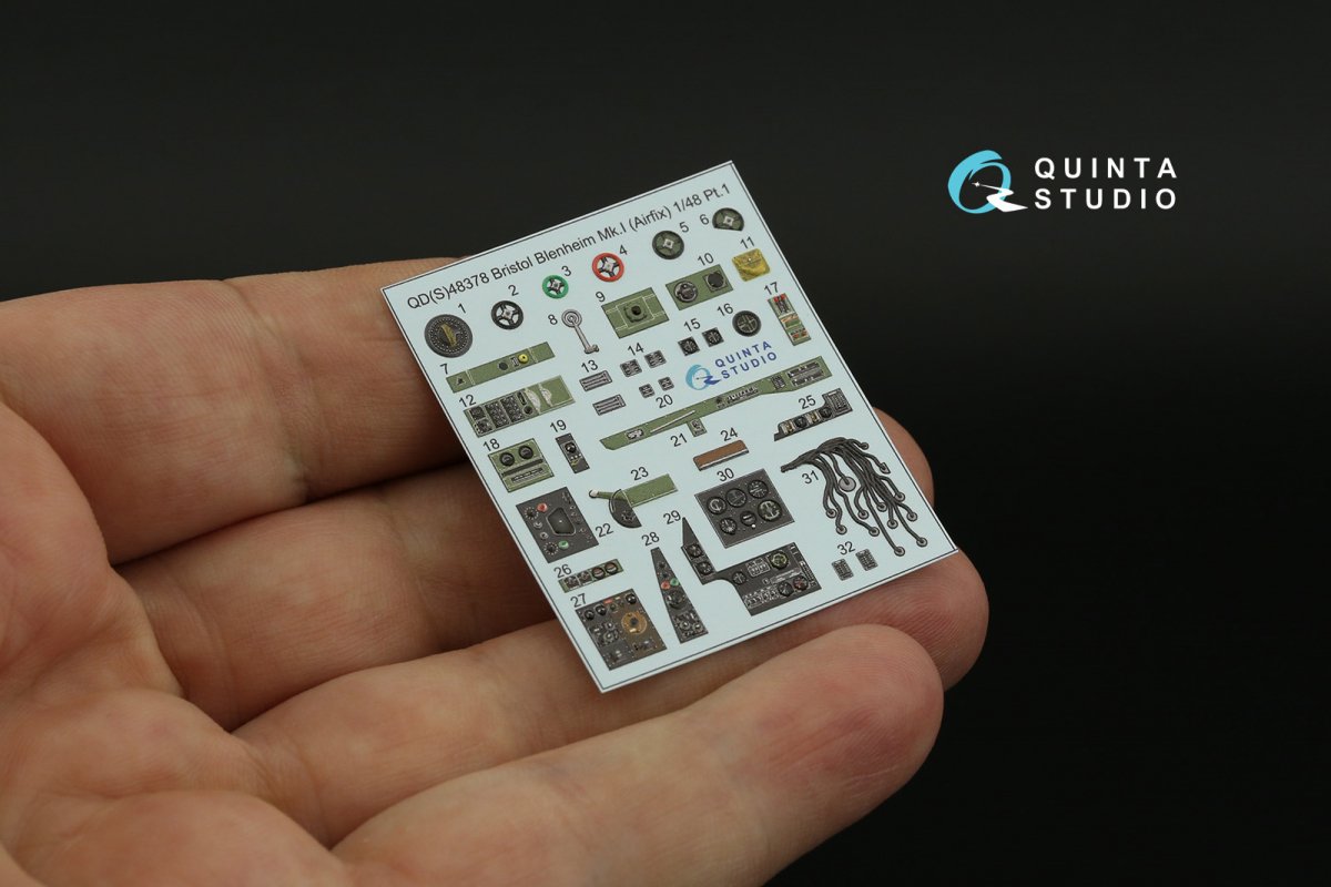 Quinta Studio QDS-48378 Bristol Blenheim Mk.I 3D-Printed &amp;amp; coloured Interior on decal paper (Airfix) (Small version) 1/48 – Bild 7