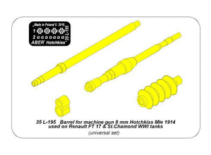 Aber 35L-195 Barrel for machine gun 8 mm Hotchkiss Mle 1914 used on Renault FT 17 St.Chamond WWI tanks 1/35 – Bild 7