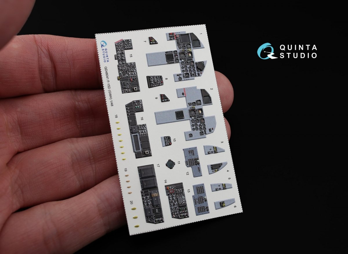 Quinta Studio QD48041 F-15D 3D-Printed &amp;amp; coloured Interior on decal paper (for GWH kit) 1/48 – immagine 6
