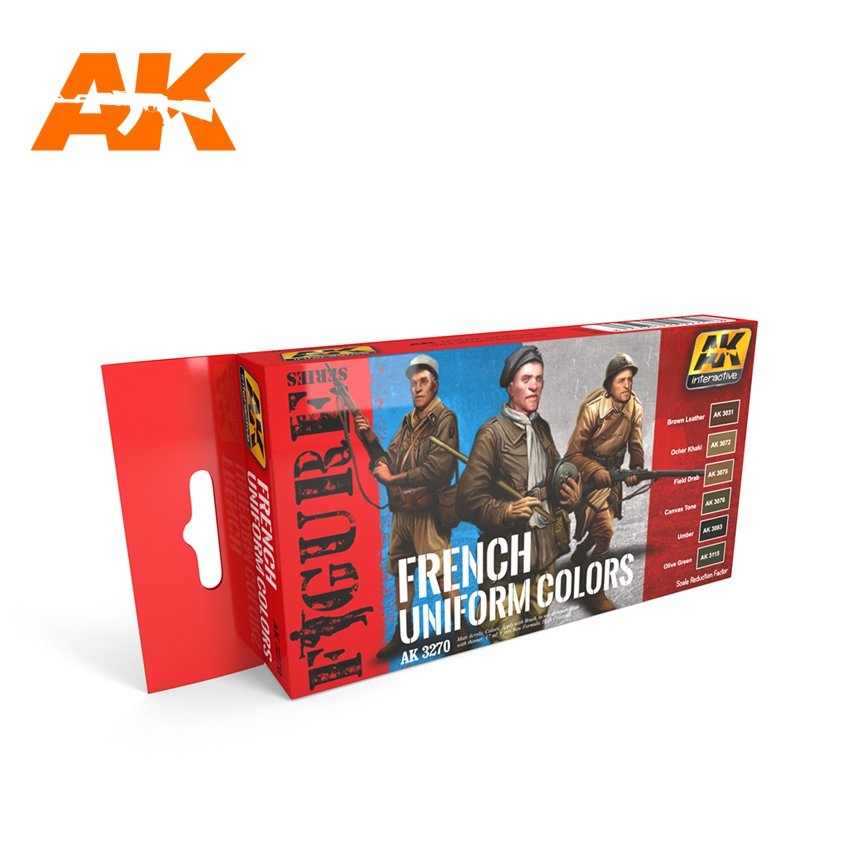 AK Interactive AK3270 Coffret de figurines aux couleurs de l&amp;#39;uniforme français (6 x 17 ml)