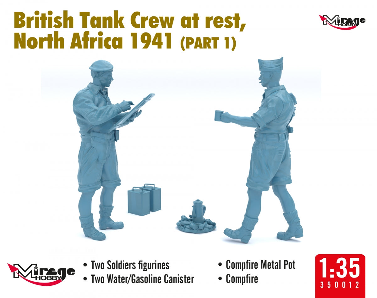 Mirage Hobby 350013 British Tank Crew at Rest, North Africa 1941 (Part I) 1/35 – image 4