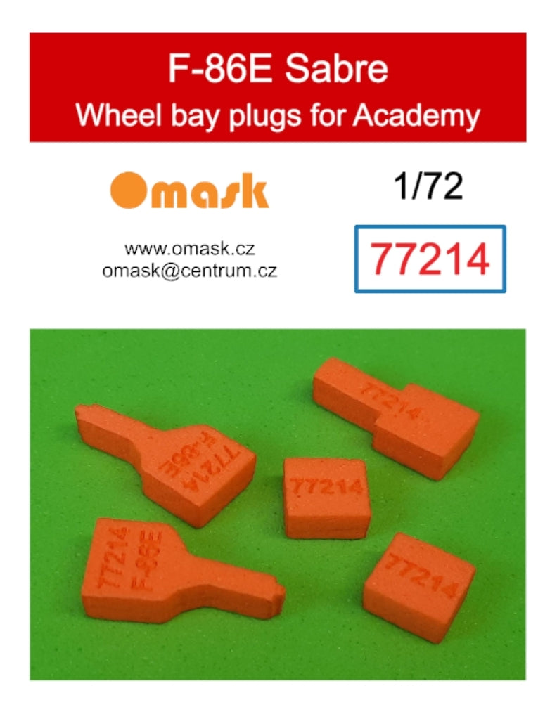 Omask 77214 Bouchons de puits de train d&amp;#39;atterrissage pour F-86E Saber (pour Academy) 1/72