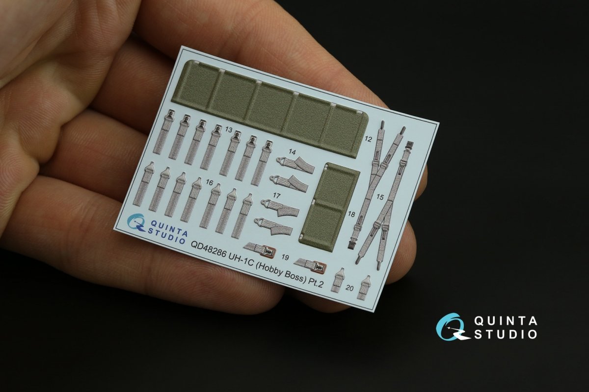 Quinta Studio QD48286 UH-1C 3D-Printed &amp;amp; coloured Interior on decal paper (HobbyBoss) 1/48 – immagine 6