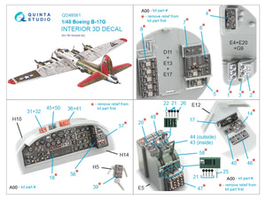Quinta Studio QD48561 Boeing B-17G 3D-Printed &amp;amp; colored Interior on decal paper (HK models) 1/48 – image 7