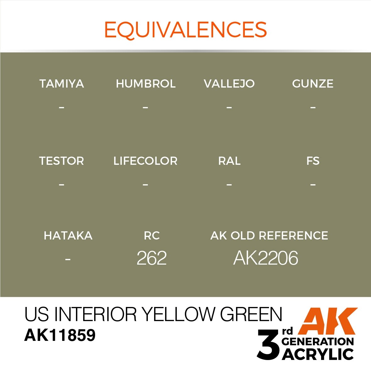 AK Interactive AK11859 US INTERIOR YELLOW GREEN – AIR 17 ml – immagine 3