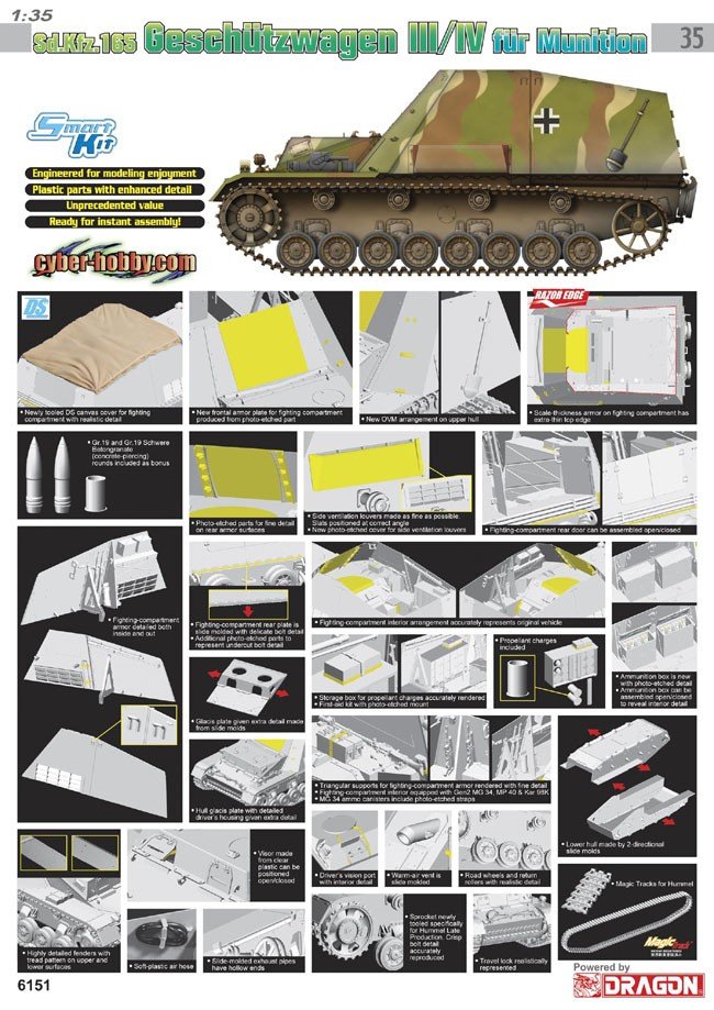 Cyber ​​​​Hobby 6151 Sd.Kfz.165 Geschutzwagen III/IV munition à fourrure (1/35) – image 2