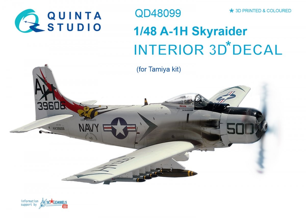 Quinta Studio QD48099 A-1H 3D-Printed & coloured Interior on decal paper (for Tamiya kit) 1/48
