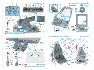 Quinta Studio QD+48590 MH-60L Blackhawk 3D-Printed &amp; coloured Interior on decal paper (ICM) (with 3D-printed resin parts) 1/48