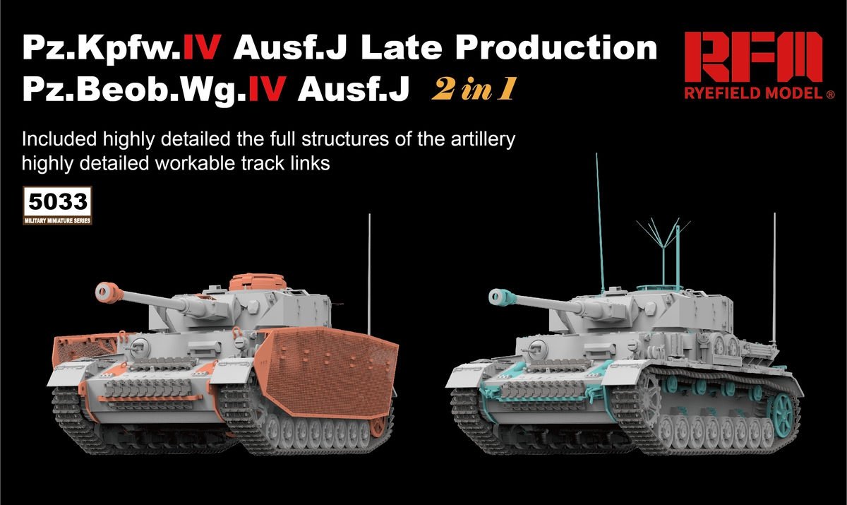 Rye Field Modèle 5033 Pz.Kpfw.IV Ausf.J Production tardive/ Pz.Beob.Wg.IV Ausf.J 2 en 1 1/35 – image 2