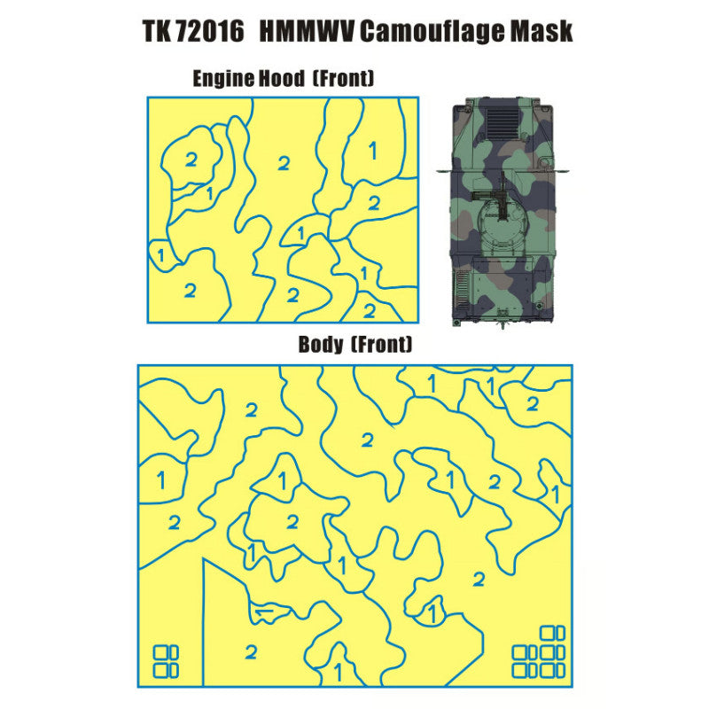 T-Model TK72016 M1114 NATO - Camouflage Mask Set 1/72 – Bild 2