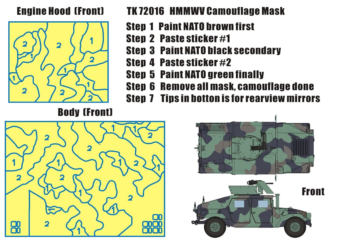 T-Model TK72016 M1114 NATO - Camouflage Mask Set 1/72 – Bild 3