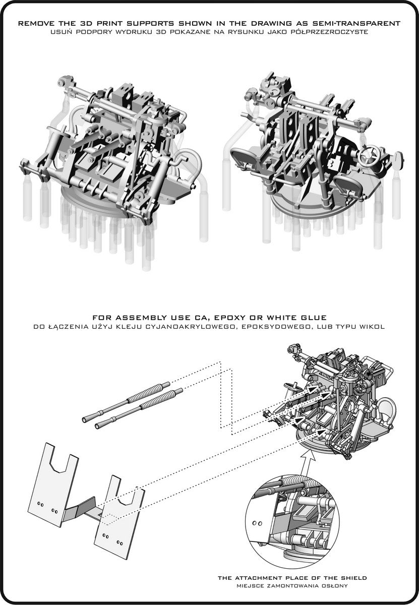 Master SM-200-012 IJN Type 96 25mm - PODWÓJNA podstawa - późna z celownikiem mechanicznym &amp;quot;Le Prieur&amp;quot; (4 szt.) 1/200 – immagine 7
