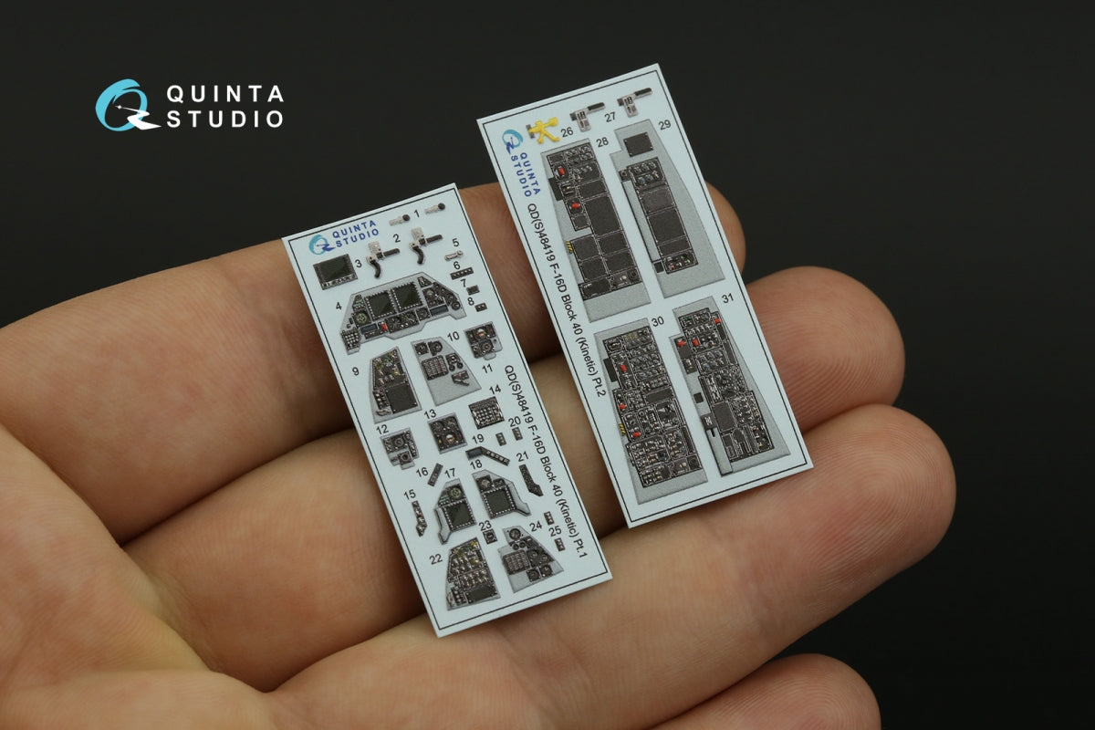 Quinta Studio QDS-48419 F-16D block 40 3D-Printed &amp;amp; coloured Interior on decal paper (Kinetic 2022 tool) (Small version) 1/48 – Bild 3