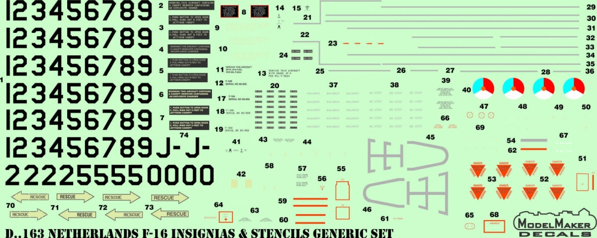 ModelMaker Decals D48165 Netherlands F-16 NTM 2018 1/48 – Bild 3