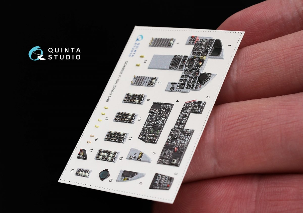 Quinta Studio QD48038 F-15A 3D-Printed &amp;amp; coloured Interior on decal paper (for GWH kit) 1/48 – immagine 6