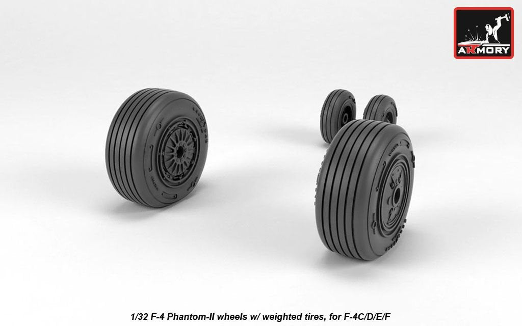 Armory Models AW32307 F-4 Phantom-II wheels w/ weighted tires, mid 1/32 – zdjęcie 3